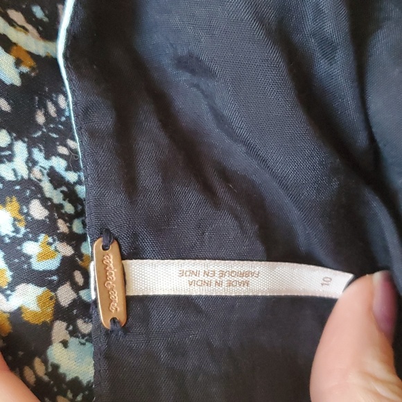 Free People Silk Road Boho Side Slit Skirt Size 10 Satin - Picture 8 of 11